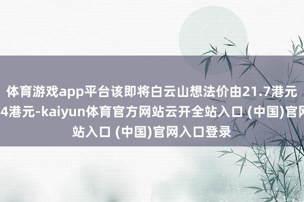 体育游戏app平台该即将白云山想法价由21.7港元微降至21.4港元-kaiyun体育官方网站云开全站入口 (中国)官网入口登录