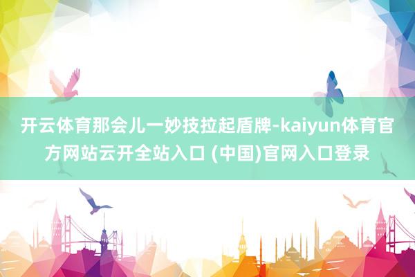 开云体育那会儿一妙技拉起盾牌-kaiyun体育官方网站云开全站入口 (中国)官网入口登录