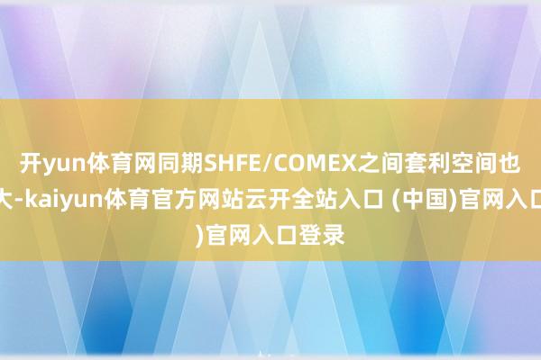 开yun体育网同期SHFE/COMEX之间套利空间也在扩大-kaiyun体育官方网站云开全站入口 (中国)官网入口登录