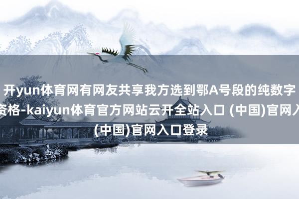 开yun体育网有网友共享我方选到鄂A号段的纯数字车牌的资格-kaiyun体育官方网站云开全站入口 (中国)官网入口登录