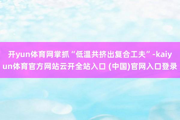 开yun体育网掌抓“低温共挤出复合工夫”-kaiyun体育官方网站云开全站入口 (中国)官网入口登录