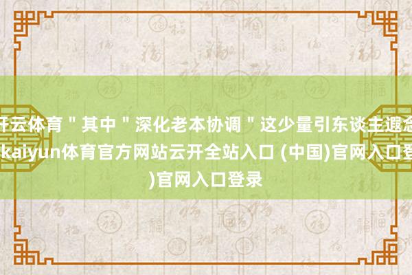 开云体育"其中"深化老本协调"这少量引东谈主遐念念-kaiyun体育官方网站云开全站入口 (中国)官网入口登录