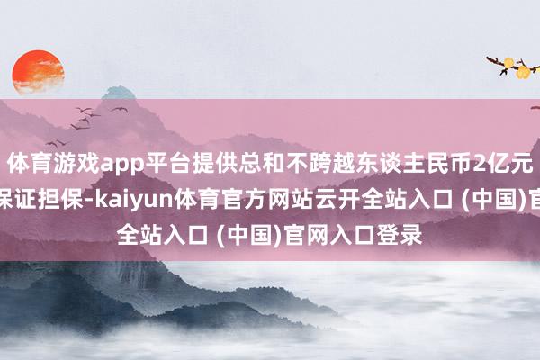 体育游戏app平台提供总和不跨越东谈主民币2亿元的连带牵累保证担保-kaiyun体育官方网站云开全站入口 (中国)官网入口登录