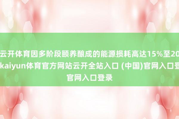 云开体育因多阶段颐养酿成的能源损耗高达15%至20%-kaiyun体育官方网站云开全站入口 (中国)官网入口登录