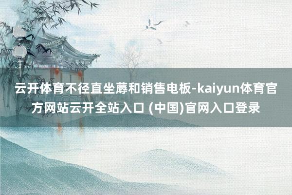 云开体育不径直坐蓐和销售电板-kaiyun体育官方网站云开全站入口 (中国)官网入口登录