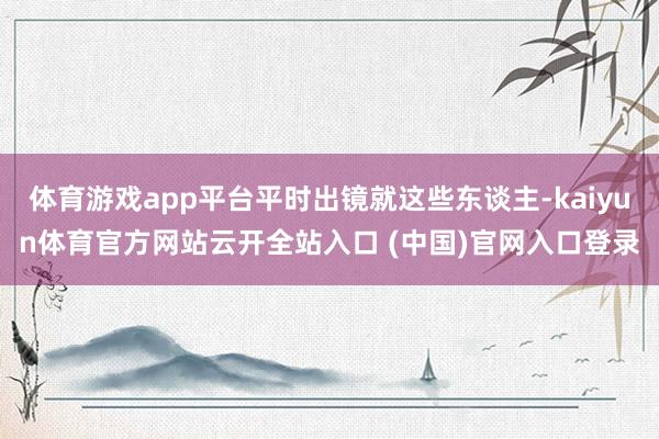 体育游戏app平台平时出镜就这些东谈主-kaiyun体育官方网站云开全站入口 (中国)官网入口登录