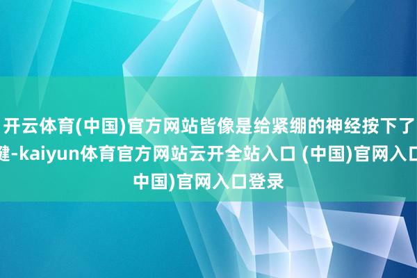 开云体育(中国)官方网站皆像是给紧绷的神经按下了暂停键-kaiyun体育官方网站云开全站入口 (中国)官网入口登录