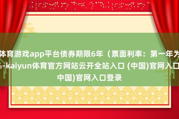 体育游戏app平台债券期限6年（票面利率：第一年为0.4%-kaiyun体育官方网站云开全站入口 (中国)官网入口登录