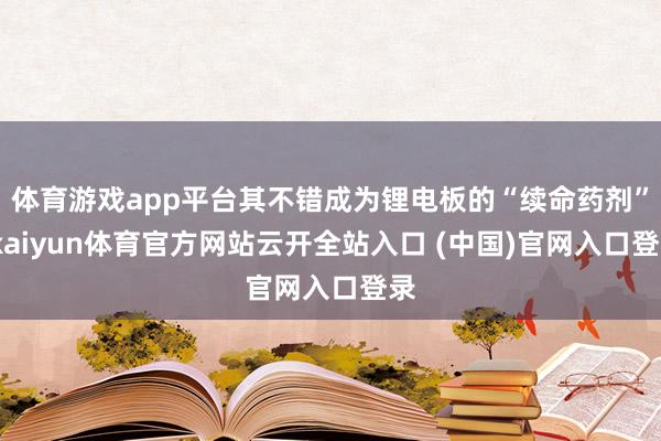 体育游戏app平台其不错成为锂电板的“续命药剂”-kaiyun体育官方网站云开全站入口 (中国)官网入口登录
